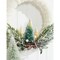 Frosted Christmas Tree Wreath Ornament Snowy Holiday Tree Hanging Decoration
